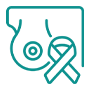 Icon symbolizing breast cancer awareness and research.