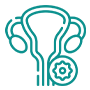 Icon symbolizing ovarian cancer research.